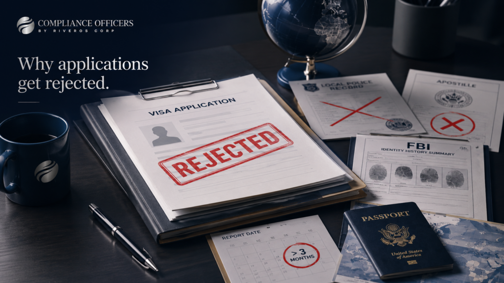 Common reasons a police clearance certificate request is rejected by the FBI