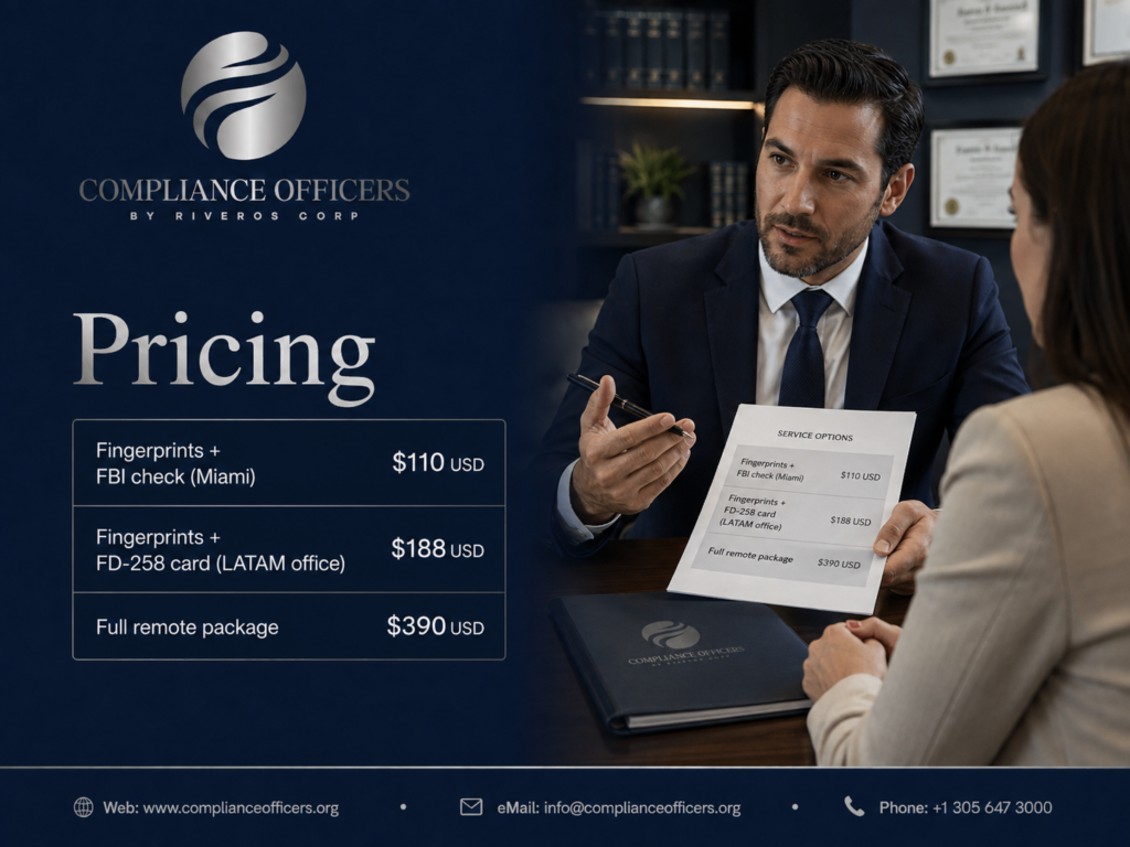 FBI Identity History Summary service pricing by applicant profile