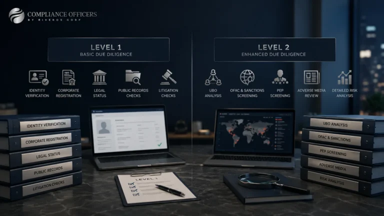 Level 1 basic due diligence versus Level 2 enhanced due diligence: what each level covers